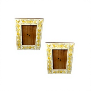 <b>Set</b> Of 2 Admirable Design Table Top <b>Mirror</b> Frame Handmade Square Shape Bone Inlay Work <b>Mirror</b> Frame From India - Product Image 3