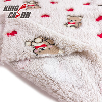 Nouveaux designs Kingcason, tissus en polaire sherpa à double face avec motif d'ours et de cœur, 100% polyester, impression collée, pour vêtements
