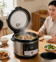 Autocuiseur Électrique Intelligent Haute Qualité 5L/6L avec Tasse Mesureuse, Revêtement Antiadhésif, Contrôle Numérique par Minuteur et Écran LED pour Usage Domestique et Hôtelier