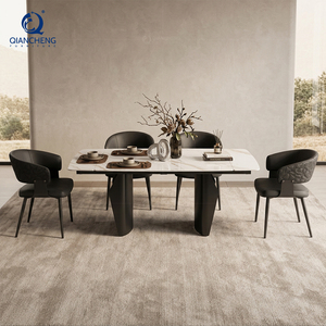 Mesa <span class=keywords><strong>de</strong></span> comedor moderna con función <span class=keywords><strong>de</strong></span> extensión <span class=keywords><strong>de</strong></span> dos lados Juego <span class=keywords><strong>de</strong></span> mesa <span class=keywords><strong>de</strong></span> comedor plegable compacta con silla para diseño Ahorro <span class=keywords><strong>de</strong></span> espacio pequeño - Product Image 2