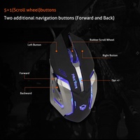 MEETION M915 Mouse Gaming, lampu latar LED hitam, optikal Usb untuk Gamer