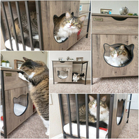Meubles en bois pour animaux domestiques, lit pour chat, hamac d'intérieur pour chat, maison pour animaux de compagnie avec armoire de rangement