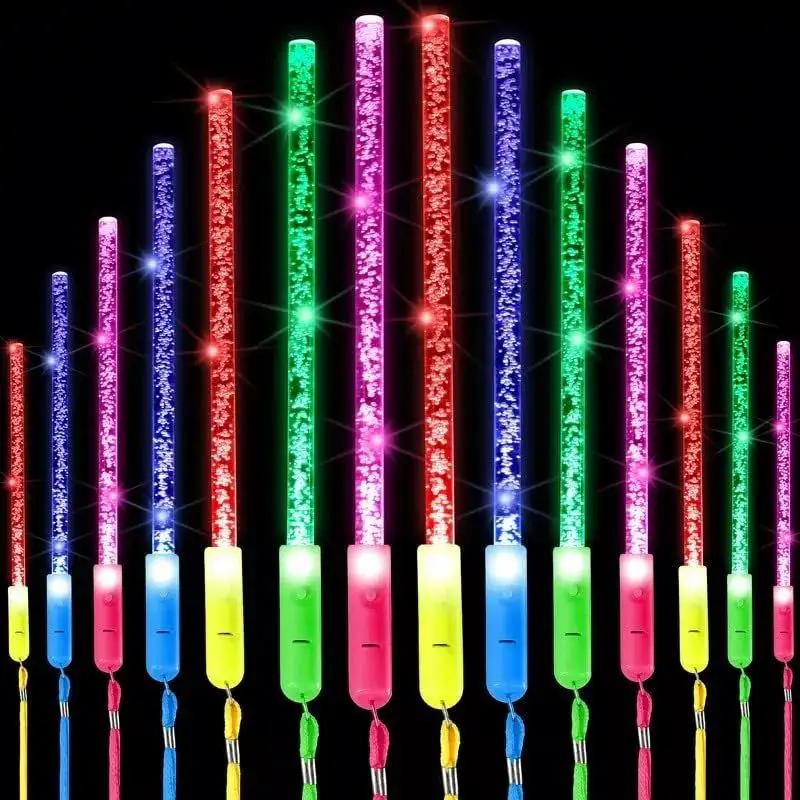 YYPD Led Light Up Glow Wand Glow Sticks Acrílico Bubble Glow Stick Wands para decoraciones de favores de fiesta de cumpleaños