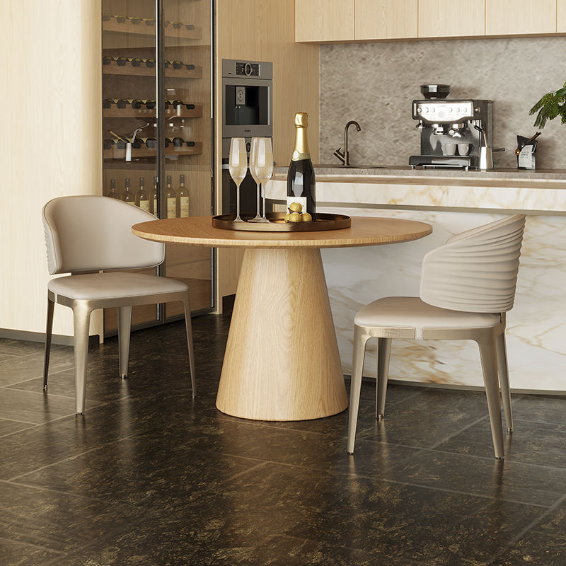 Natural Solid Wood Round Dining Table Minimalist Scandinavian Dining ...