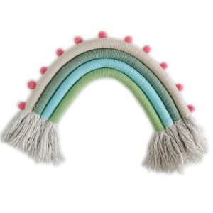 <span class=keywords><strong>Amazon</strong></span> Wholesale Custom Cotton Handmade Baby Bohemian Tapestry Wall Hanging <span class=keywords><strong>Macrame</strong></span> Rainbow - Product Image 3