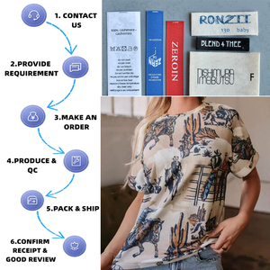 Cowboy Riding Western Top Western Cowboy Print Camiseta Utah Graphic Tee Manga con puños Camiseta de cuello redondo - Product Image 2