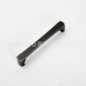 Poignée de tiroir moderne en alliage de zinc noir et jaune, forme de barre ancienne, pour installation sur porte coulissante - Product Image 4