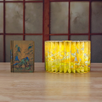 Lampe de table pliable en forme de livre en papier de style chinois, étanche, avec commande tactile, éclairage doux magnétique, veilleuse pour chambre à coucher