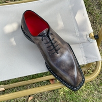 Übergrößen Goodyear Herren Norweigh Stitch Oxford Schuhe Handgenähte Hochwertige Echtleder Schnürschuhe mit Abgeschrägter Sohle Anzugschuhe