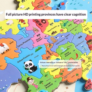 Puzzle Magnetico della <span class=keywords><strong>Mappa</strong></span> della Cina, Edizione per Bambini e Ragazzi (7-14 Anni), Gioco Educativo in Legno 3D con Rilievo, 410x290mm - Product Image 3
