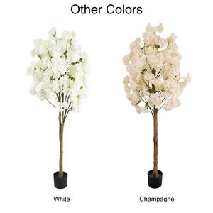 Arbre artificiel à fleurs de <span class=keywords><strong>cerisier</strong></span>, plante artificielle <span class=keywords><strong>Sakura</strong></span> en pot, bonsaï pour la décoration intérieure de la maison et des mariages - Product Image 5