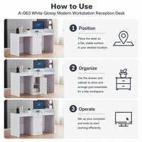 Comptoir de réception multifonctionnel moderne en bois, compact et peu encombrant, idéal pour les petites entreprises, salons de beauté et hôtels