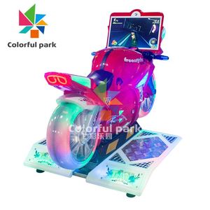 Máquina de Juego Arcade de Carreras de Motos Dinámicas para Niños, Simulador de Motocicleta Mini con Monedas, Equipo de Juego de Parque de Diversiones Colorido - Product Image 6