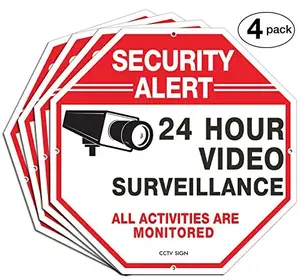 معدن مخصص 24 ساعة مراقبة بالفيديو ساحة الأمن عاكس ctv تحذير علامات الشوارع علامات المرور الألومنيوم