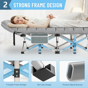 Lit de camping pliant avec sac de rangement pour adultes Lit de couchage léger portable pour voyage en plein air randonnée facile à installer - Product Image 6