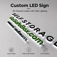 Enseigne LED personnalisée 3D avec halo lumineux, lettres en relief rétroéclairées, logo d'entreprise illuminé pour vitrine de magasin ou mur