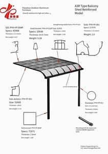 Toldo Retráctil de Aluminio y Acrílico Motorizado para Balcón, Terraza, Villa, Camping, Viajes y Exteriores 888 888 - Product Image 2