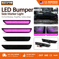 Livraison rapide pour Ford Mustang 2010-2014, réflecteur de pare-chocs automobile de luxe, violet rose fumé, plug and play, marqueur latéral LED