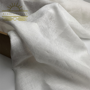 Diskon besar grosir kain Linen 100% murni untuk baju kemeja Linen kain Poplin tenun polos cetak kain Sofa Linen - Product Image 6