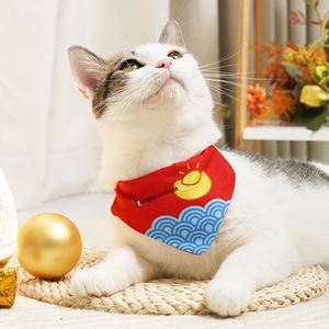 Joysing verstellbares Katzen halsband mit dekorativem Dreieck Lätzchen Chinese Style Pet <span class=keywords><strong>Neck</strong></span> Bekleidung Zubehör Cat Drool <span class=keywords><strong>Protector</strong></span> - Product Image 6