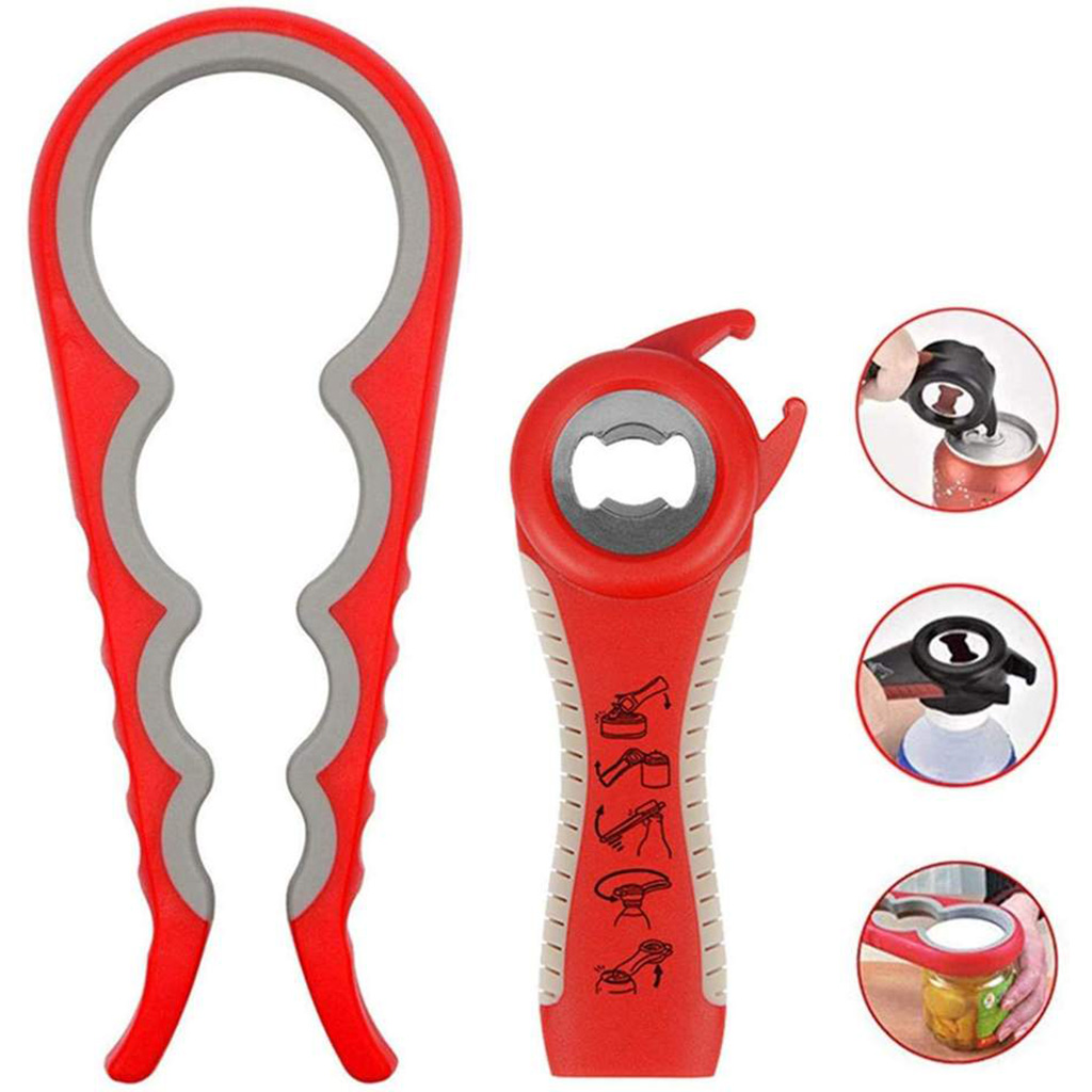 4 в 1, пластиковый многофункциональный регулируемый консервный нож для открывания бутылок