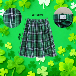 Fournisseur direct d'usine, costume d'événement cosplay unisexe pour adultes, costume classique d'inspiration scolaire, jupe à carreaux plissée vert fluide - Product Image 3