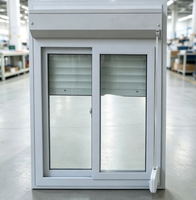 Ventana Corredera de PVC con Persiana Enrollable y Mosquitera, Aislamiento Acústico, Antirrobo, Ventana Corredera de UPVC para Villa