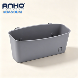 Panier de rangement en plastique ABS avec ventouses pour cuisine, salle de bain, salon - Étagère d'organisation multifonctionnelle durable - Product Image 1