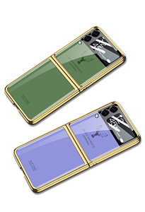 เคสโทรศัพท์มือถือวัสดุ PC ชุบด้วยไฟฟ้าสำหรับ Z Flip 3/4/5/6/7พร้อมสไตล์เขากวางสุดหรูและการปกป้อง360 - Product Image 3