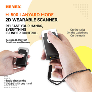 Henex <span class=keywords><strong>H500</strong></span> ngón tay công nghiệp quét rs5100 Vòng QR Máy quét mã vạch hàng tồn kho USB 2D cho <span class=keywords><strong>Bluetooth</strong></span> nhỏ Máy Quét Mã Vạch Bán - Product Image 4