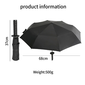 Parapluie pliable semi-automatique en polyester noir à trois plis moderne et créatif, cadeaux d'affaires pour les voyages, utilisation ensoleillée et pluvieuse - Product Image 2