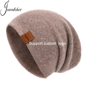 Bonnet en cachemire tricoté unisexe, 20+ couleurs, logo personnalisé, OEM, stock disponible, livraison rapide, MOQ 50 pièces, bonnet slouchy, vente en gros - Product Image 1