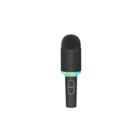 Microphone karaoké Bluetooth 5W avec lumière RGB et changeur de voix, portable pour fêtes à domicile et enfants
