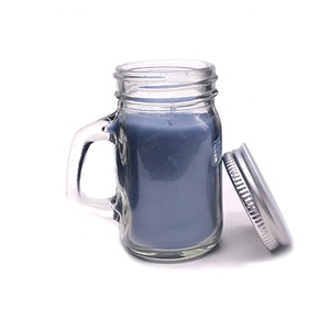 Di piccola dimensione di vetro trasparente profumato profumato candela in vaso di vetro con manici e coperchio in metallo - Product Image 5