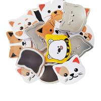Kit de machine de fabrication d'aimant de réfrigérateur en forme de tête de chat + coupe-papier + 100 pièces de consommables magnétiques Machines de fabrication de boutons