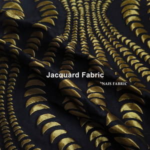 Nais New Trừu Tượng Màu Đen Với Vàng Bạc Kim Loại Lame Sáng Bóng Ánh Sáng Trọng Lượng Polyester <span class=keywords><strong>Lurex</strong></span> Thổ Cẩm Jacquard Vải Cho Quần Áo - Product Image 4