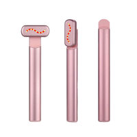Outil de beauté à micro-courant et lumière chaude pour estomper les cernes, baguette électrique de soin des yeux anti-âge, masseur oculaire à thérapie rouge avec contrôle de la minuterie USB