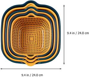 Wholesale Household Double-layer Thick Drain Basket Multifunctional Vegetable Fruit Washing and 8-piece Set - Product Image 3