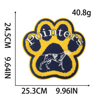 Patchs thermocollants/coudables en chenille brodés motif patte de chien mignonne – Grandes et petites tailles pour sweats à capuche et sacs (vente en gros)