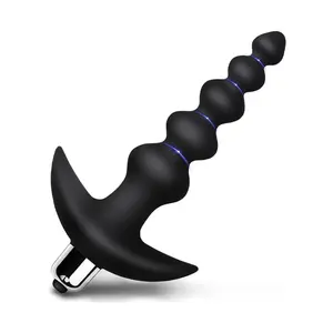 Gf vibrador flexível de silicone, vibrador bala, 16 modos de vibração, design graduado, à prova d' água, plugue anal, vibração, para casais