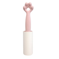 휴대용 고양이 발바닥 모양 끈끈이 롤러, 애완동물 털 제거기, 재사용 가능한 옷 먼지 제거 롤러
