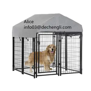 Pas cher prix haute qualité 1.22x1.22x1.8m 4ftx4ftx6ft Extérieur couleur noire Soudé Chenil De Chien