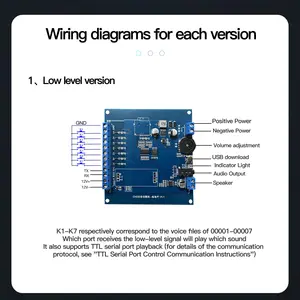 Voice Sound Playback Module MP3 Player Module High Lever /low Lever/RS232/485 UART I/O Trigger 8M/1G Storage CH230