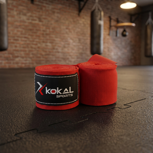 Bandages de boxe en polyester rouge sur mesure avec logo personnalisé - Product Image 3
