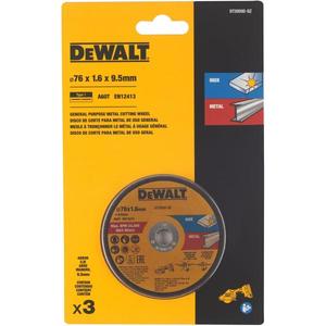 DEWALT-Disco para cortar acero, acero inoxidable, metal 76x10x1,6mm-EAN 5054905300920 HOJAS Y DISCOS DE CORTE - Product Image 1