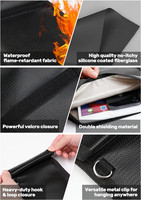 Sac Faraday personnalisé en lot de 3 pour ordinateur portable, tablette, téléphone portable, clé de voiture, documents, ignifuge, étanche, bloqueur de signal RFID, sac noir