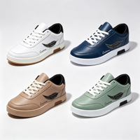 Baskets décontractées pour hommes à lacets, tige en PU, semelle plate, personnalisables OEM, faible MOQ, style marche