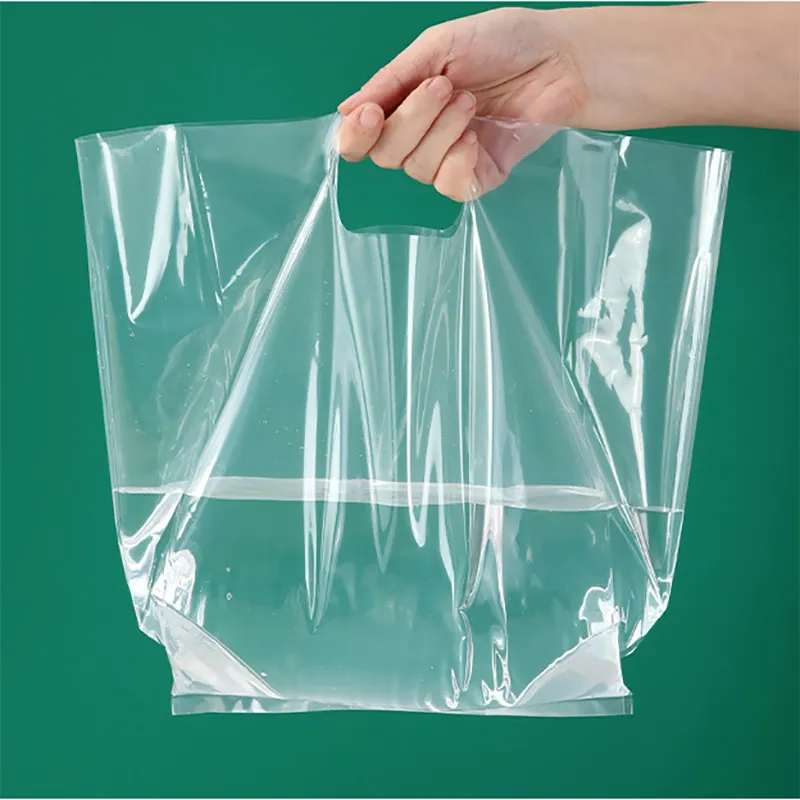 Kích thước lớn tùy chỉnh trong suốt rõ ràng PE mật độ cao polyethylene mua sắm gói túi nhựa với chết cắt xử lý