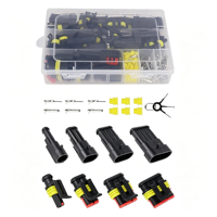 355 pièces de connecteurs de faisceau de câblage automobile DIY à 1, 2, 3 ou 4 trous avec boîtier en nylon étanche pour lampe au xénon, emballés dans une boîte à connecteurs