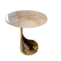 Table basse ronde en pierre supercristalline